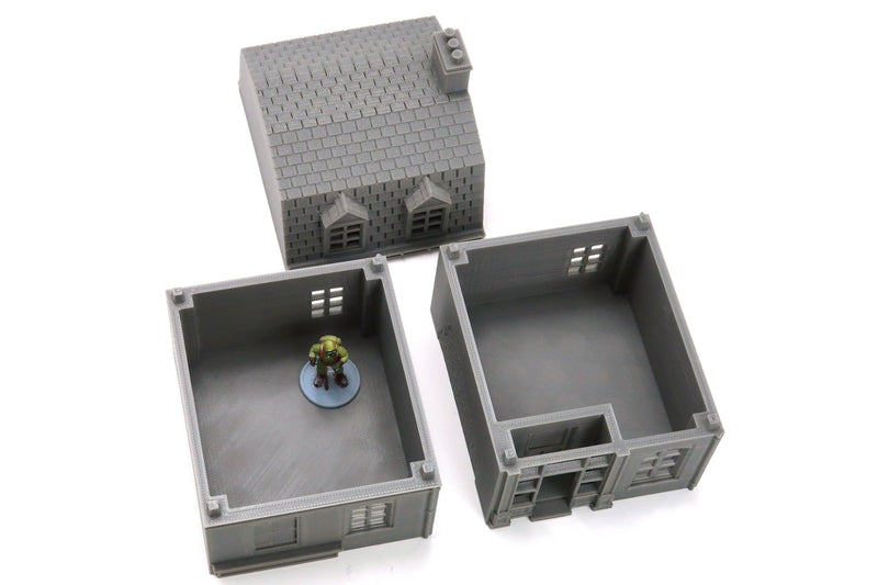French Row House DS T4 - Tabletop Wargaming WW2 Terrain | Miniature 3D Printed Model | Flames of War & Bolt Action
