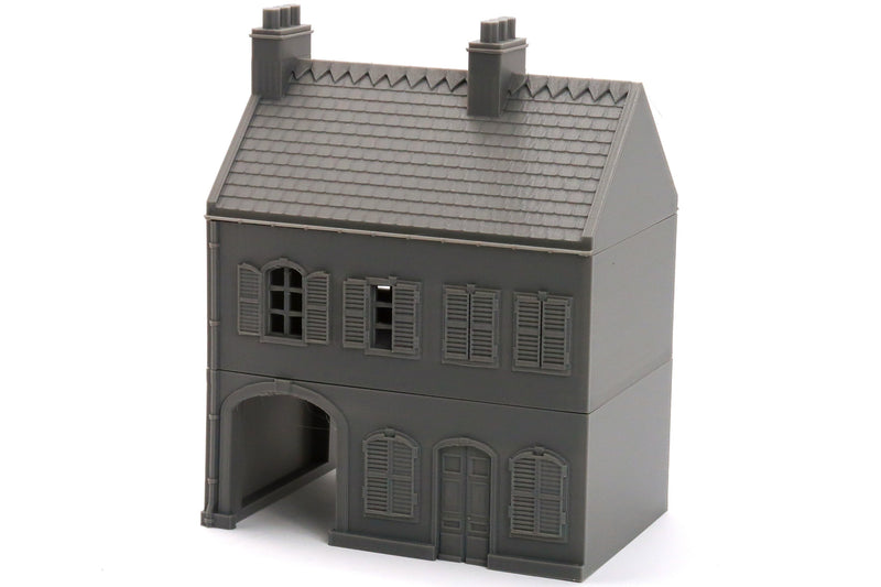 French Row House DS T1 - Tabletop Wargaming WW2 Terrain | Miniature 3D Printed Model | Flames of War & Bolt Action