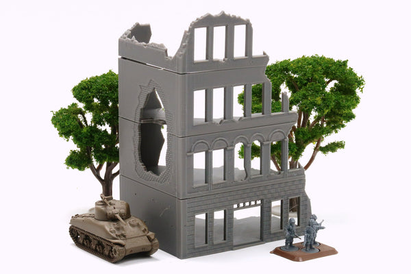Stalingrad Ruined Store SRH MST3 - Tabletop Wargaming WW2 Terrain | Miniature 3D Printed Model | Flames of War & Bolt Action