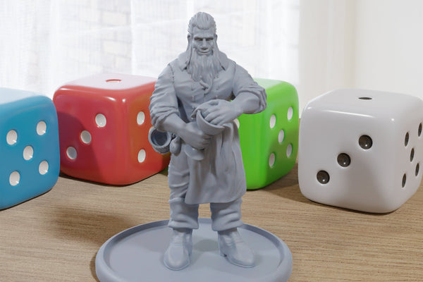 Innkeeper - Medieval Townsfolk / Villagers - 3D Printed Minifigures for Tabletop Role Playing Miniature Games 28mm / 32mm Scale