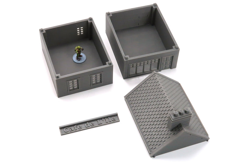 French Row House DS T3 - Tabletop Wargaming WW2 Terrain | Miniature 3D Printed Model | Flames of War & Bolt Action