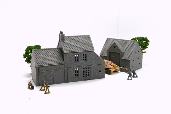 Normandy French Farm Set - Tabletop Wargaming WW2 Terrain | Proxy 3D Printed Miniature for Bolt Action - Chain of Command - Flames of War