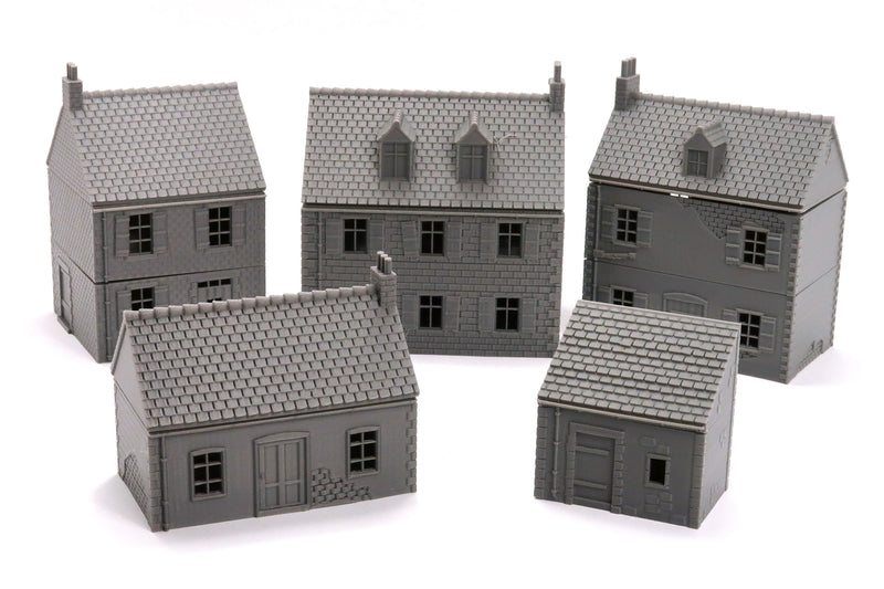 Normandy French Village Set (VOLUME 1) - Tabletop Wargaming WW2 Terrain | 15mm 20mm 28mm Miniature 3D Printed Model | Flames of War