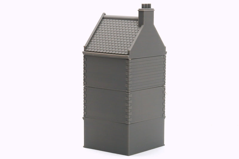 French Commercial Corner House T3 - Tabletop Wargaming WW2 Terrain | Miniature 3D Printed Model | Flames of War & Bolt Action