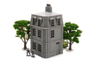 French Commercial Corner House T4 - Tabletop Wargaming WW2 Terrain | Miniature 3D Printed Model | Flames of War & Bolt Action
