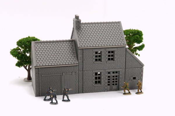 Normandy French Farmhouse - Tabletop Wargaming WW2 Terrain | Proxy 3D Printed Miniature for Bolt Action - Chain of Command - Flames of War