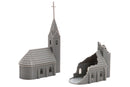 Small Chapel (Intact or Destroyed) - Tabletop Wargaming WW2 Terrain | Miniature 3D Printed Model | Flames of War - Zona Alfa