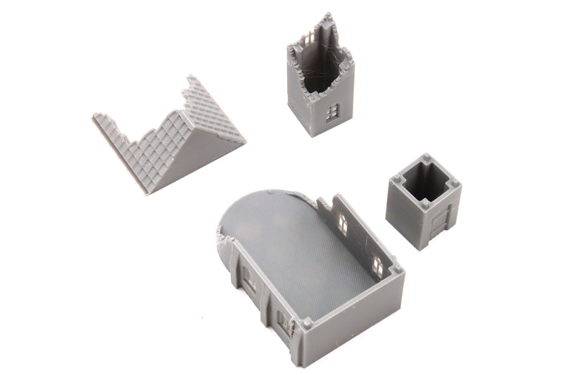 Small Chapel (Intact or Destroyed) - Tabletop Wargaming WW2 Terrain | Miniature 3D Printed Model | Flames of War - Zona Alfa