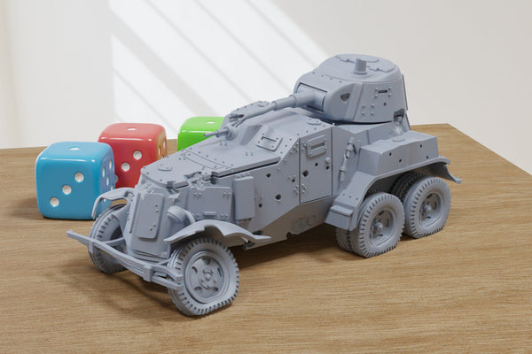 Destroyed Armored car BA-10 - 3D Printed Miniature Wargaming Combat Vehicle - 28mm / 20mm / 15mm Scale