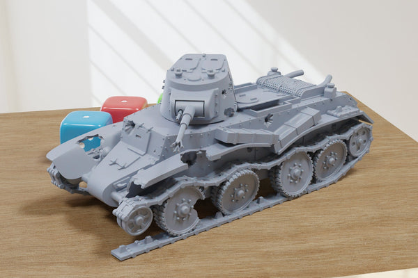 Destroyed Cavalry Tank BT-7 - 3D Printed Miniature Wargaming Combat Vehicle - 28mm / 20mm / 15mm Scale