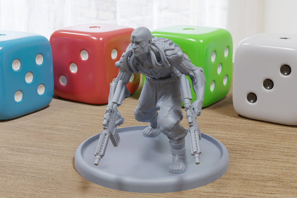 Havoc - 3D Printed Mini - Cyberpunk / Sci-Fi - Tabletop Miniature Wargaming - 28mm / 32mm Scale Minifigures