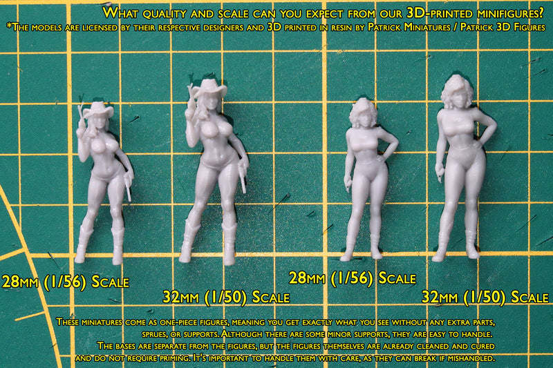 Teegra - Sexy Pinup - 3D Printed Minifigures for Fantasy Miniature Tabletop Games DND, Frostgrave 28mm / 32mm / 75mm