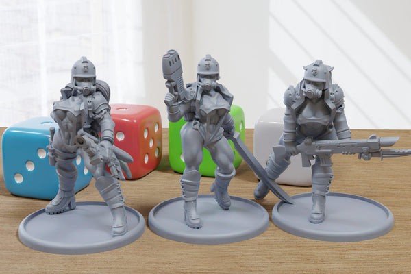 Cult of Death Pinups - 3D Printed Proxy Minifigures for Sci-fi Miniature Tabletop Games like Stargrave and Five Parsecs from Home
