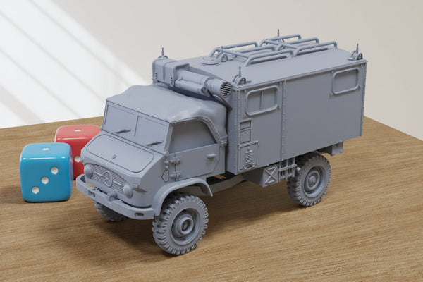 Unimog Funkkoffer (Radio) - 3D Printed - 28mm Scale - Miniature Wargaming Vehicle - Tabletop Wargames - Model Railroad