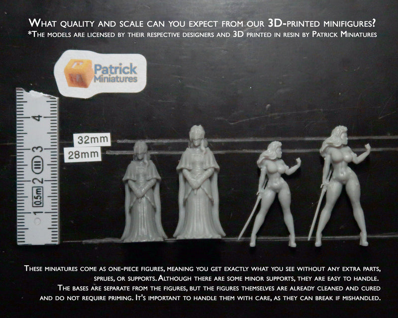 Mad Woman Asylum Patient - Proxy Minifigures for Miniature Games like DnD, Baldurs Gate - 28mm / 32mm Scale