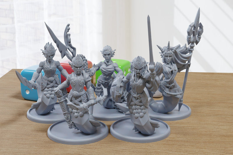 Sea Warriors - Proxy Minifigures for Miniature Games like DnD, Baldurs Gate - 28mm / 32mm Scale