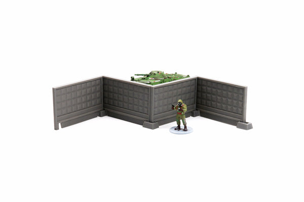 ZONA ALFA PO2 Concrete Fences - 28mm & 20mm RPG Miniatures Gaming Terrain