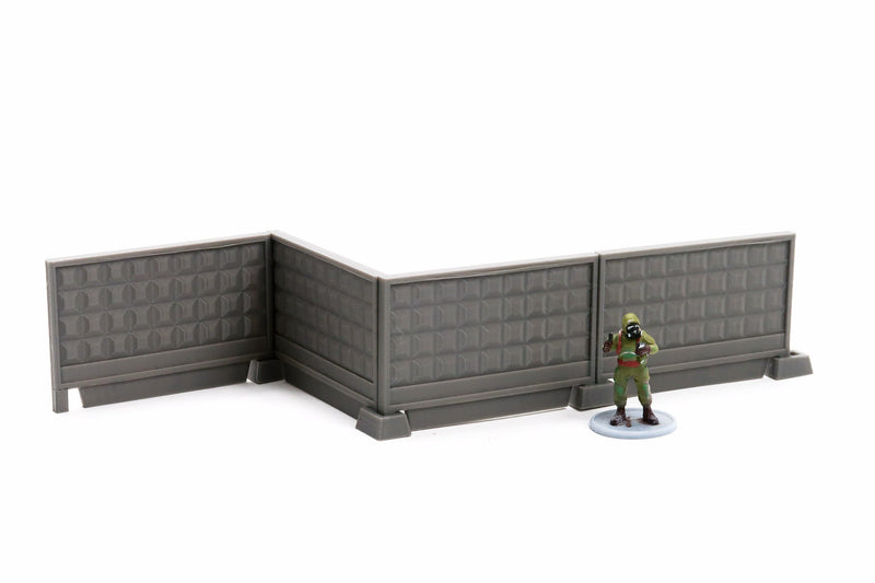 ZONA ALFA PO2 Modular Concrete Fences - 28mm & 20mm RPG Miniatures Gaming Terrain