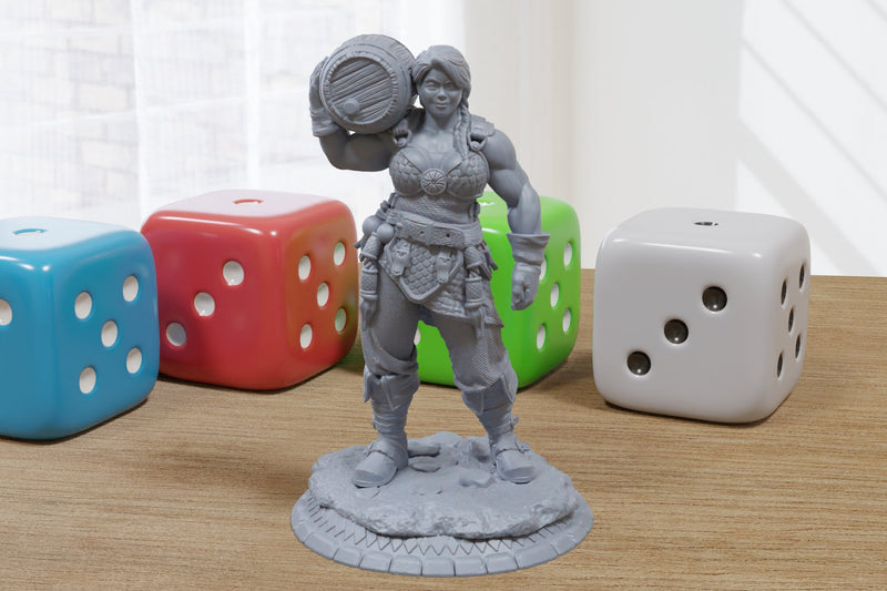 Bianka Barmaid Sexy Pin-Up - 3D Printed Minifigures for Fantasy Miniature Tabletop Games DND, Frostgrave 28mm / 32mm / 75mm