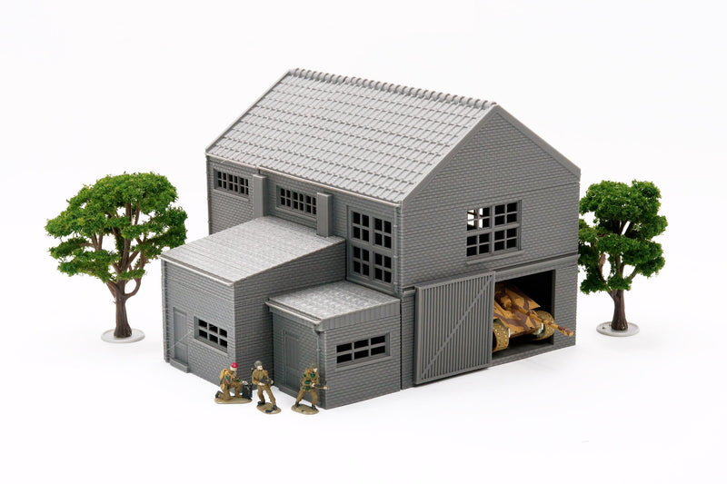 Factory Hall - Tabletop Wargaming WW2 Terrain | Miniature 3D Printed Model | Flames of War - Chain of Command