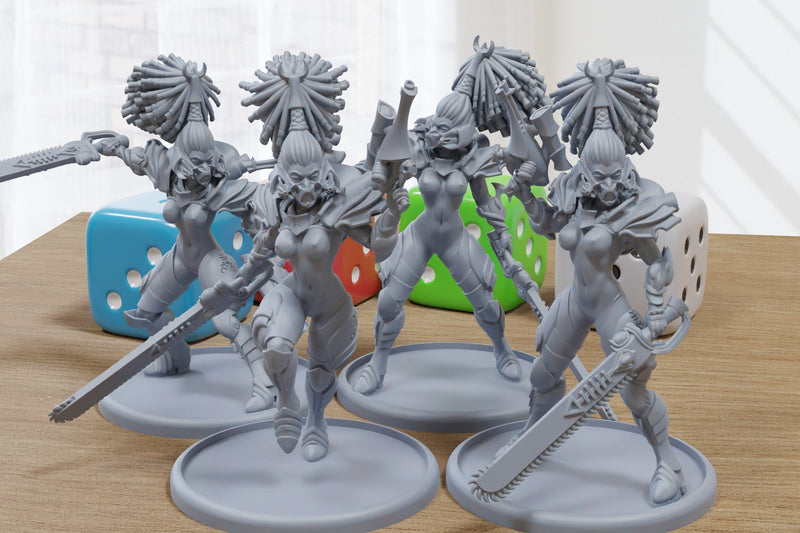 Venomous Vipers Sexy Pinup SFW/ NSFW 3D Printed Minifigures for Fantasy Miniature Tabletop Games DND, Frostgrave 28mm / 32mm