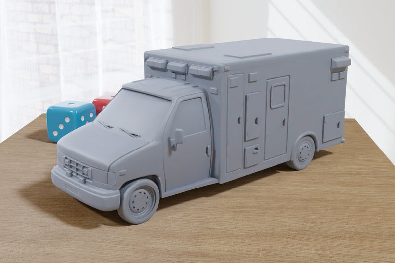 Ambulance - 3D Printed Vehicle for Miniature Tabletop Wargames TTRPG