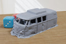 Wrecked Vintage Camper Van - 3D Printed Vehicle for Miniature Tabletop Wargames TTRPG