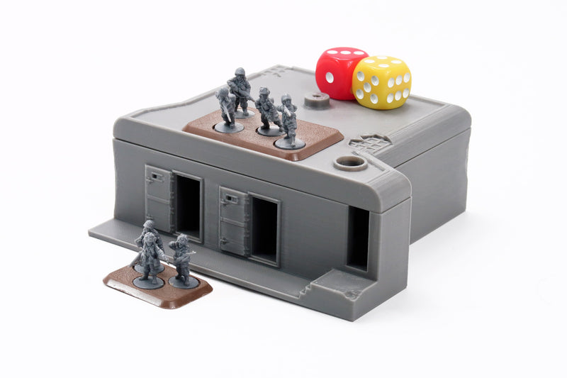 Regelbau 656 Shelter Bunker - German Atlantic Wall Bunker - 3D Printed Miniature Wargaming Terrain