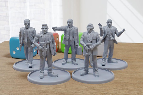 Vip and Security Team Alpha - 3D Printed Minifigures for Modern Tabletop Wargaming 28mm / 32mm Scale