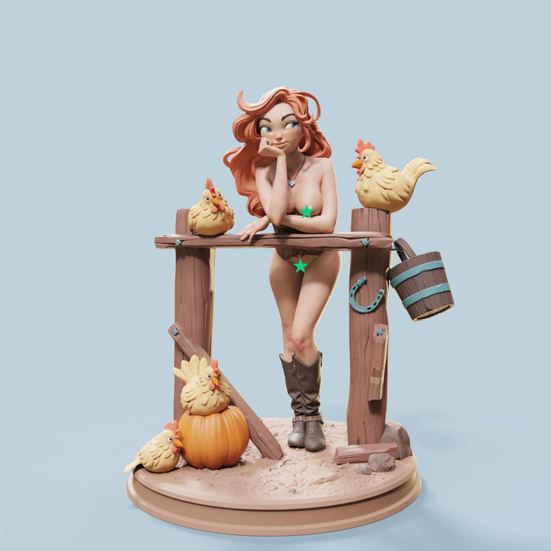 Narissa Sexy Pin-Up Fan Art - SFW - NSFW - 3D Printed Minifigure for Fantasy Miniature Tabletop Games - 32mm & 75mm Scale