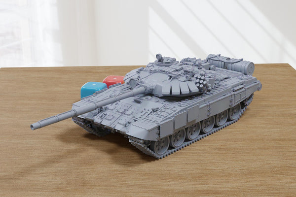 T-72B M1989 Soviet Main Battle Tank - 3D Printed Miniature Tabletop Wargaming Combat Vehicle 28mm / 15mm Scale