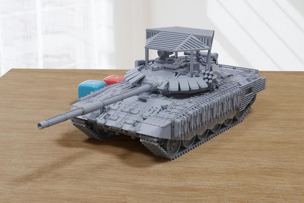 T-72B3 Obr 2016 Bag Armor Hull Soviet Main Battle Tank - 3D Printed Miniature Tabletop Wargaming Combat Vehicle 28mm / 15mm Scale