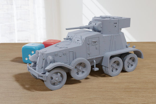 BA-6 Soviet Armoured Car - 3D Printed Miniature Wargaming Combat Vehicle - 28mm / 20mm / 15mm Scale