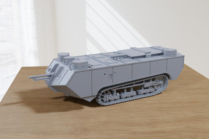 Char Saint-Chamond French WW1 Tank - 3D Printed Miniature Wargaming Combat Vehicle - 28mm / 20mm / 15mm Scale