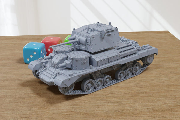 Cruiser Tank A9 Mark I - 3D Printed Miniature Wargaming Combat Vehicle - 28mm / 20mm / 15mm Scale