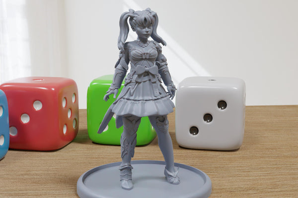 Sable Maiden Sexy Pinup 3D Printed Minifigures for Fantasy Miniature Tabletop Games DND, Frostgrave 28mm / 32mm