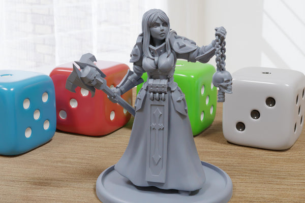 Celeste Maiden Sexy Pinup 3D Printed Minifigures for Fantasy Miniature Tabletop Games DND, Frostgrave 28mm / 32mm