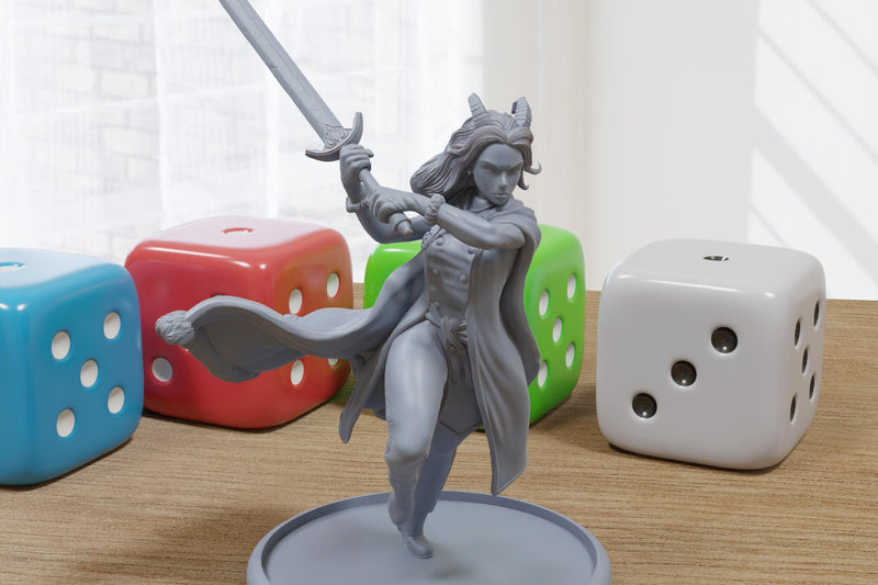 Zyra Maiden Sexy Pinup 3D Printed Minifigures for Fantasy Miniature Tabletop Games DND, Frostgrave 28mm / 32mm