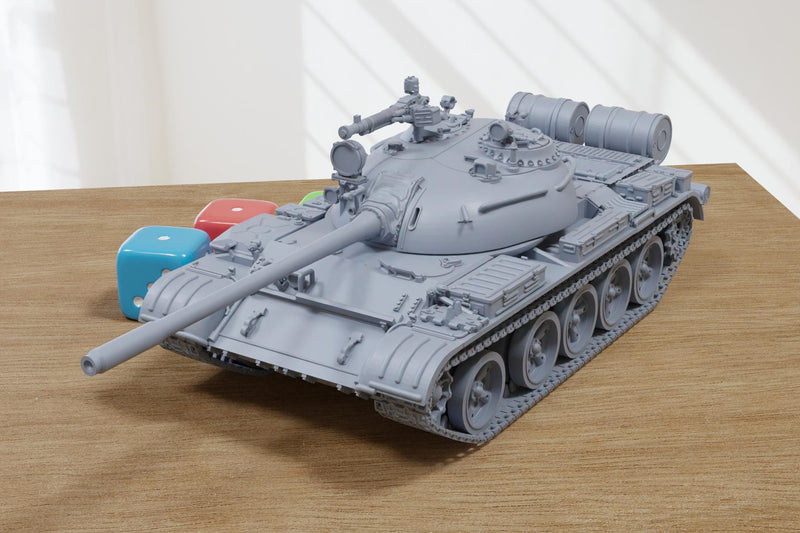 T-55A Soviet Main Tank - 3D Printed Miniature Tabletop Wargaming Combat Vehicle 28mm / 15mm Scale