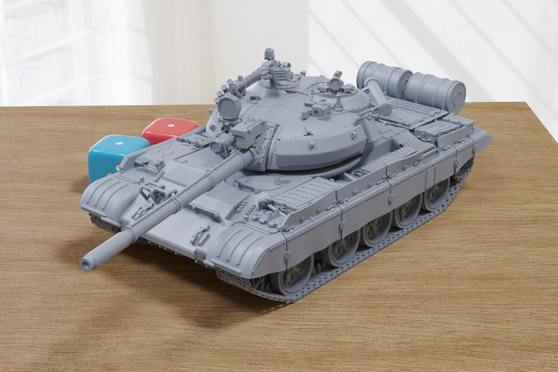 T-55AM Soviet Main Tank - 3D Printed Miniature Tabletop Wargaming Combat Vehicle 28mm / 15mm Scale