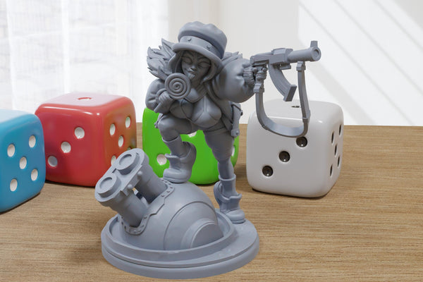 DrizzlePip Goblin Weapons Expert Sexy Pin-Up - 3D Printed Minifigure for Miniature Tabletop Games DND, Frostgrave 28mm / 32mm / 75mm