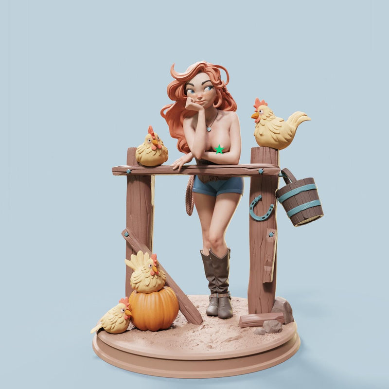 Narissa Sexy Pin-Up Fan Art - SFW - NSFW - 3D Printed Minifigure for Fantasy Miniature Tabletop Games - 32mm & 75mm Scale