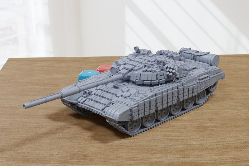 T-72B(B1) Soviet Main Battle Tank - 3D Printed Miniature Tabletop Wargaming Combat Vehicle 28mm / 15mm Scale