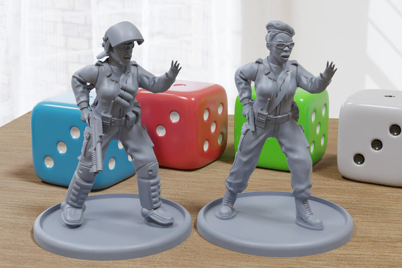 African Police Lady - Miniature Tabletop Wargaming - 3D Printed 28mm / 32mm Scale Minifigures