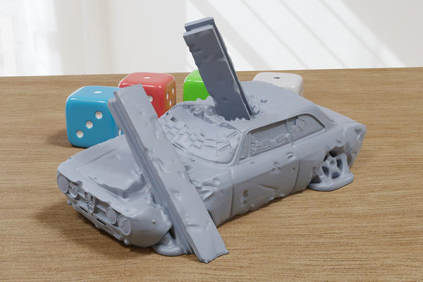 Destroyed Fluvia - 3D Printed Vehicle for Miniature Tabletop Wargames TTRPG