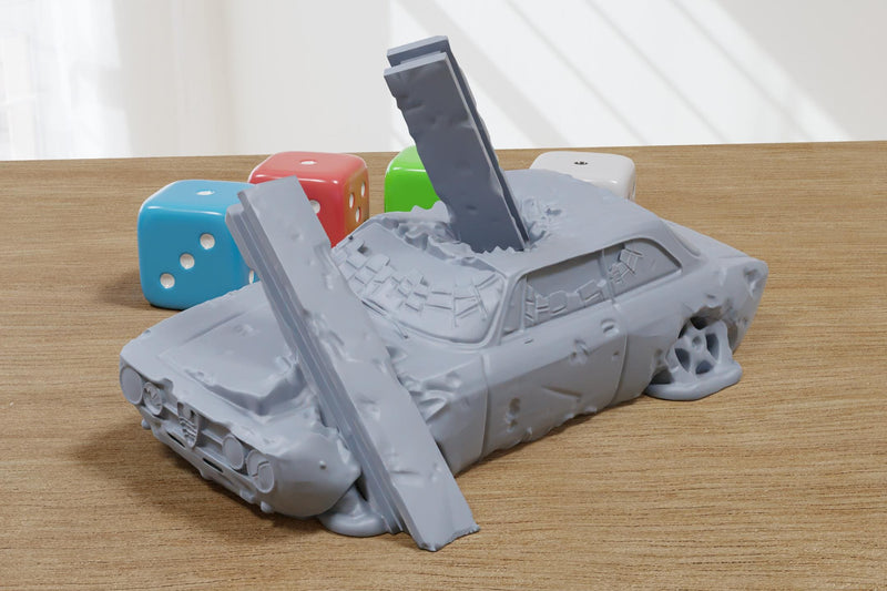 Destroyed Fluvia - 3D Printed Vehicle for Miniature Tabletop Wargames TTRPG