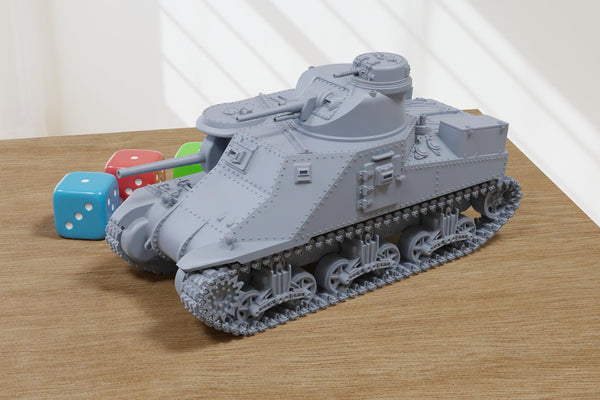 M3 Lee Medium Tank - 3D Printed Miniature Wargaming Combat Vehicle - 28mm / 20mm / 15mm Scale