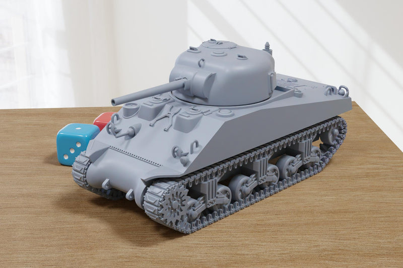 M4A2 Sherman 75mm Medium Tank (Korean War) - 3D Printed Miniature Wargaming Combat Vehicle - 28mm / 20mm / 15mm Scale