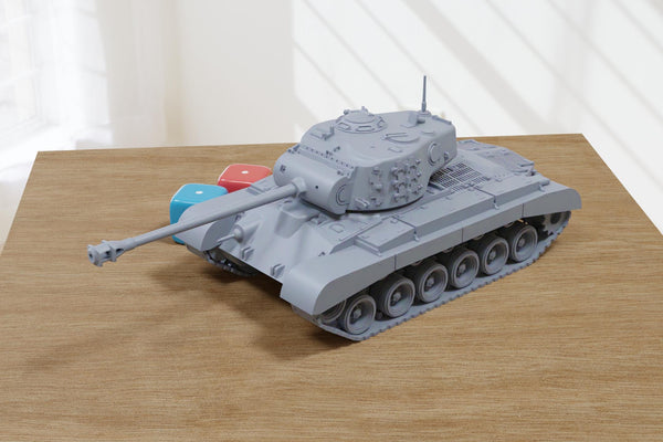 Medium Tank M26 Pershing (Korean War) - 3D Printed Miniature Wargaming Combat Vehicle - 28mm / 20mm / 15mm Scale