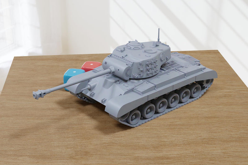 Medium Tank M26 Pershing (Korean War) - 3D Printed Miniature Wargaming Combat Vehicle - 28mm / 20mm / 15mm Scale